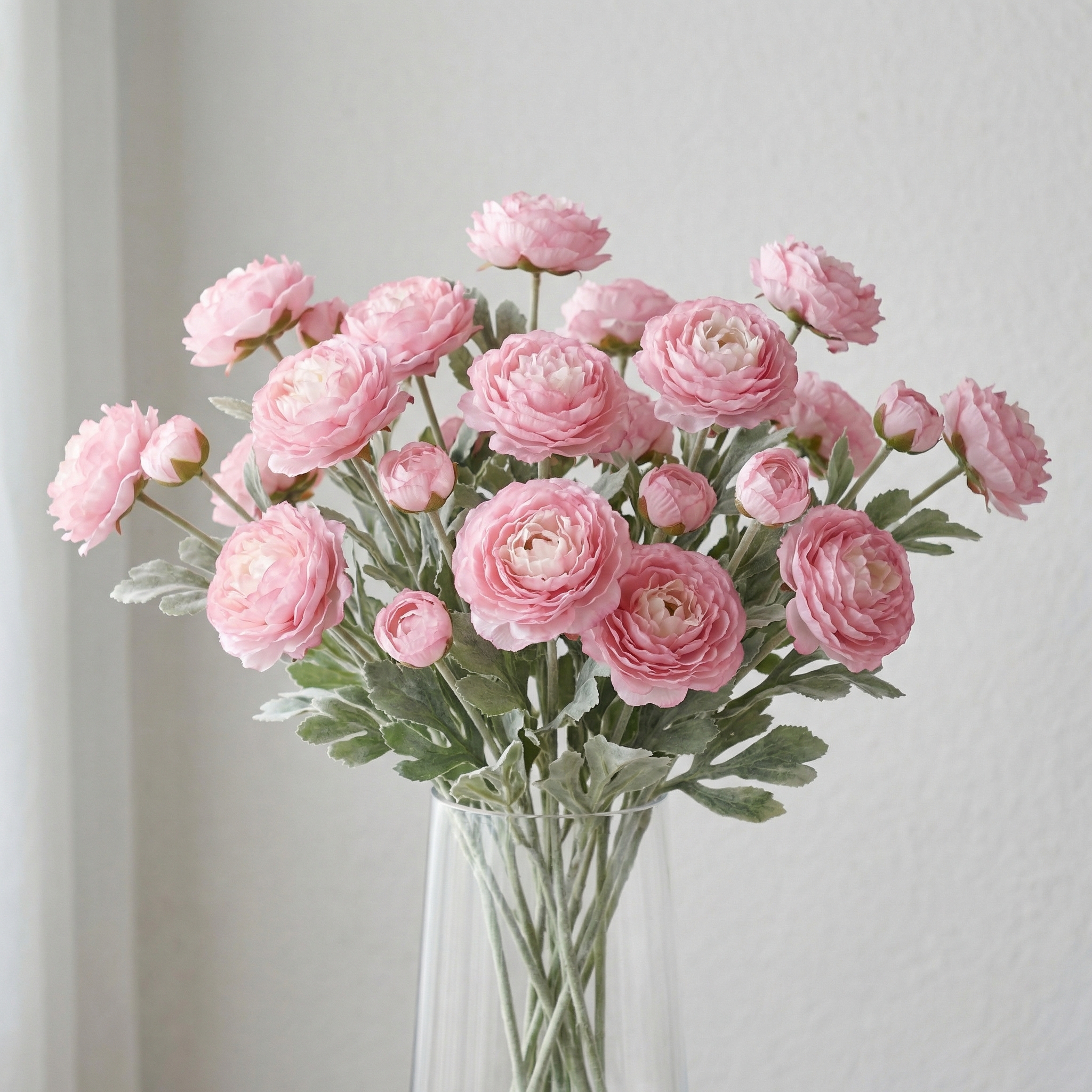 'Looks real' Silk Ranunculus Flocked Stem