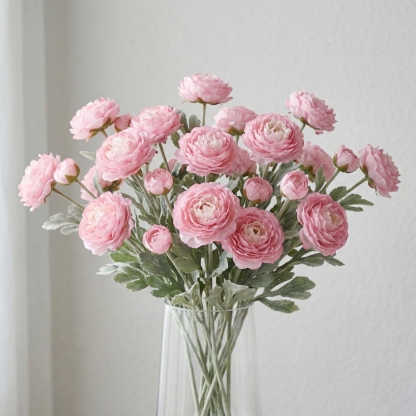 'Looks real' Silk Ranunculus Flocked Stem