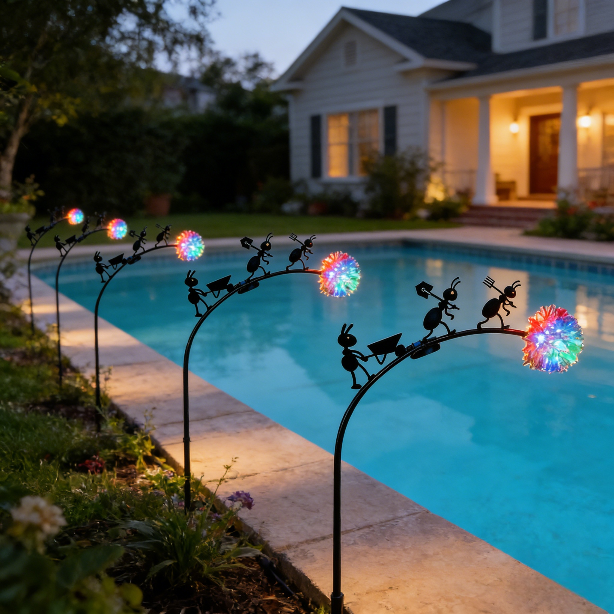 Cute Metal Ant Garden Decorative Lights