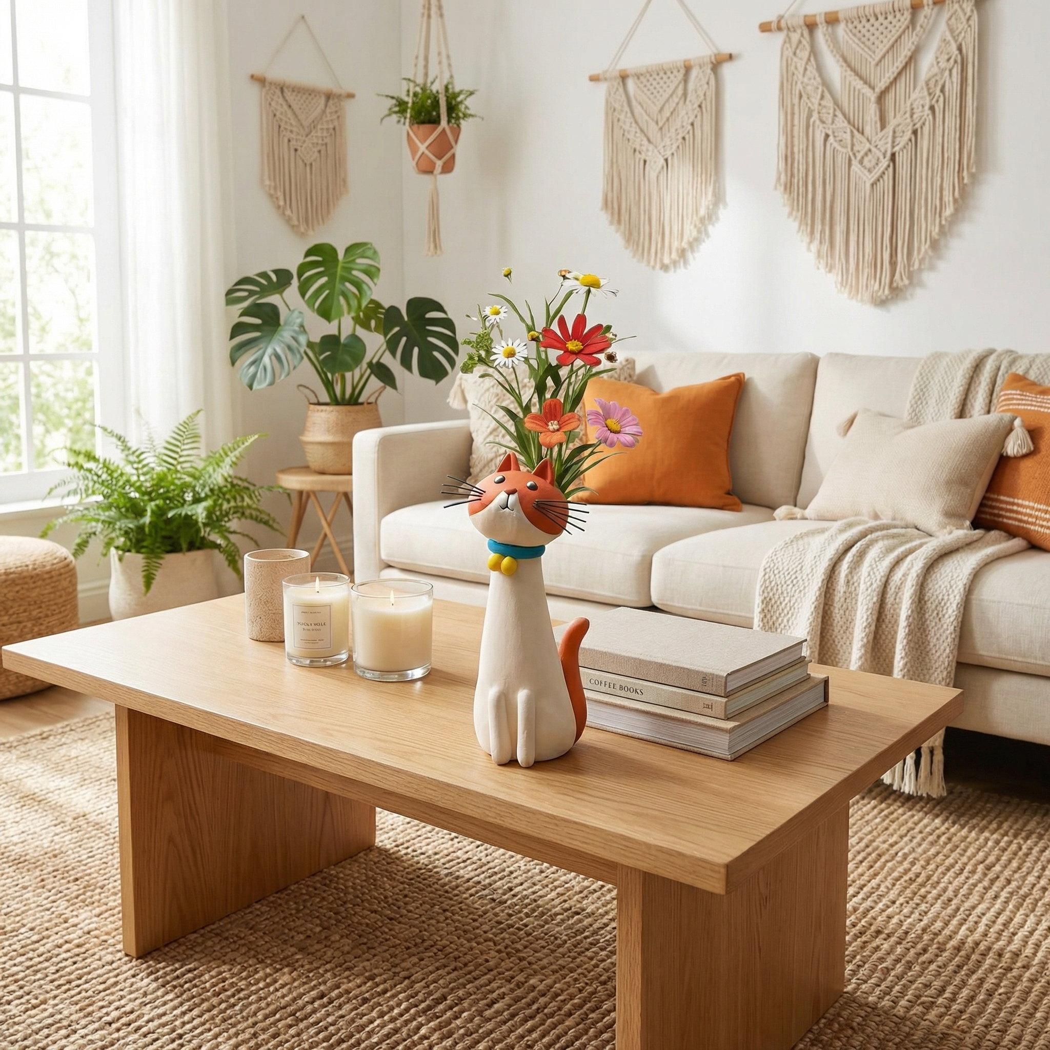 Handmade Quirky Cat Vase