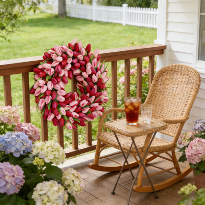 Vibrant Tulip Wreath
