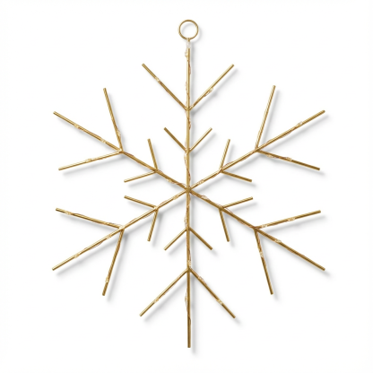 Christmas LED Gold Snowflake Novelty Sculpture with Warm White Twinkle Lights