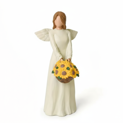 Guardian Angel Figurine Statue with Sunflower