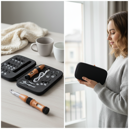 Vintage Counting Crochet Hook Set with Light & Counter - Ergonomic for Arthritic Hands