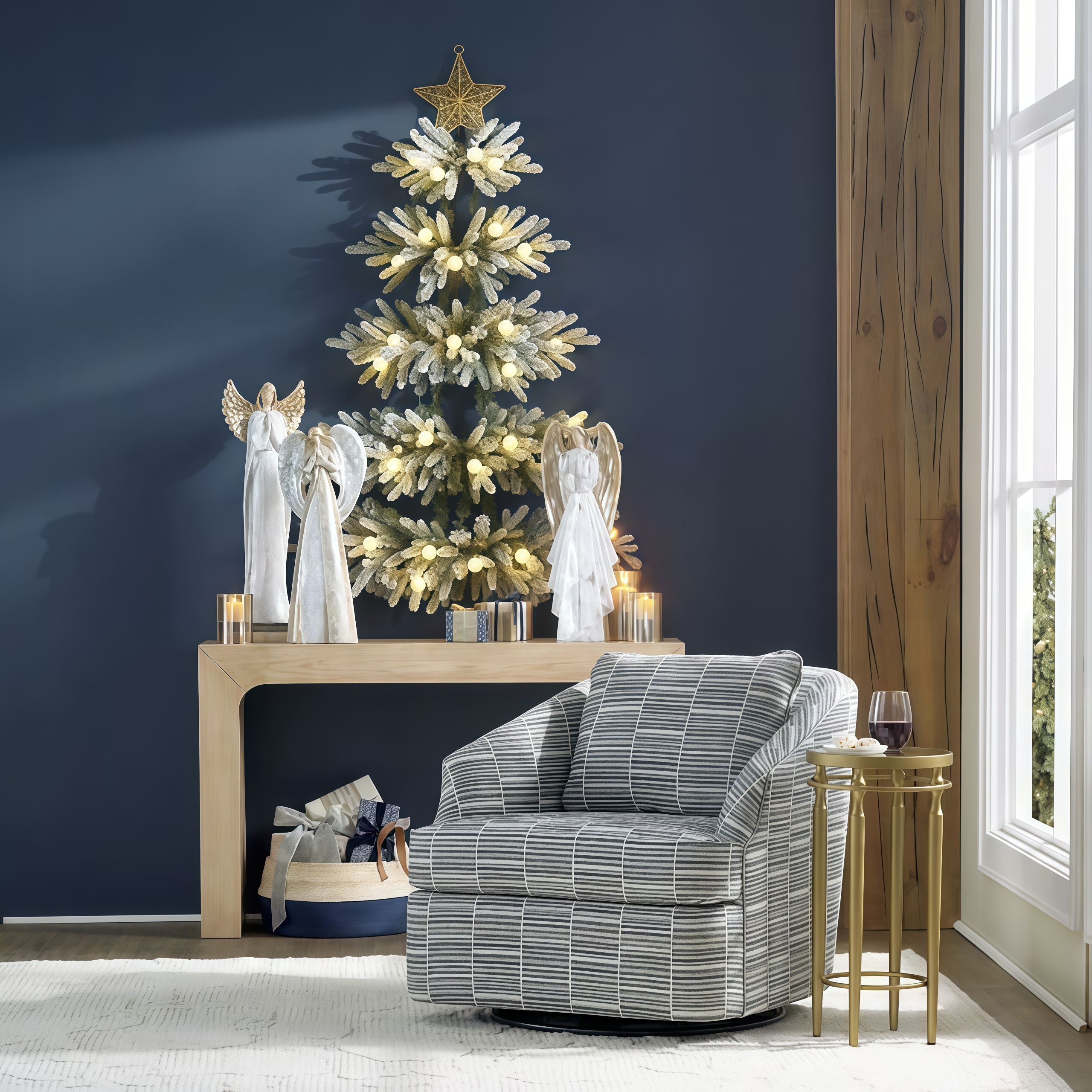 Pre-Lit Deluxe Wall Hanging Tree