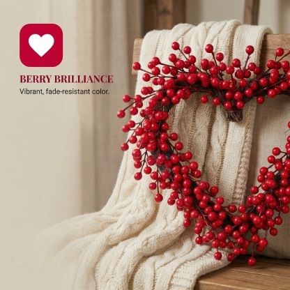 Red Berries Heart-Shaped Wreath