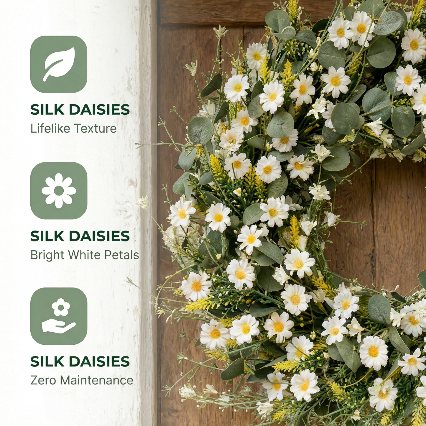 A White Daisy Decorative Wreath