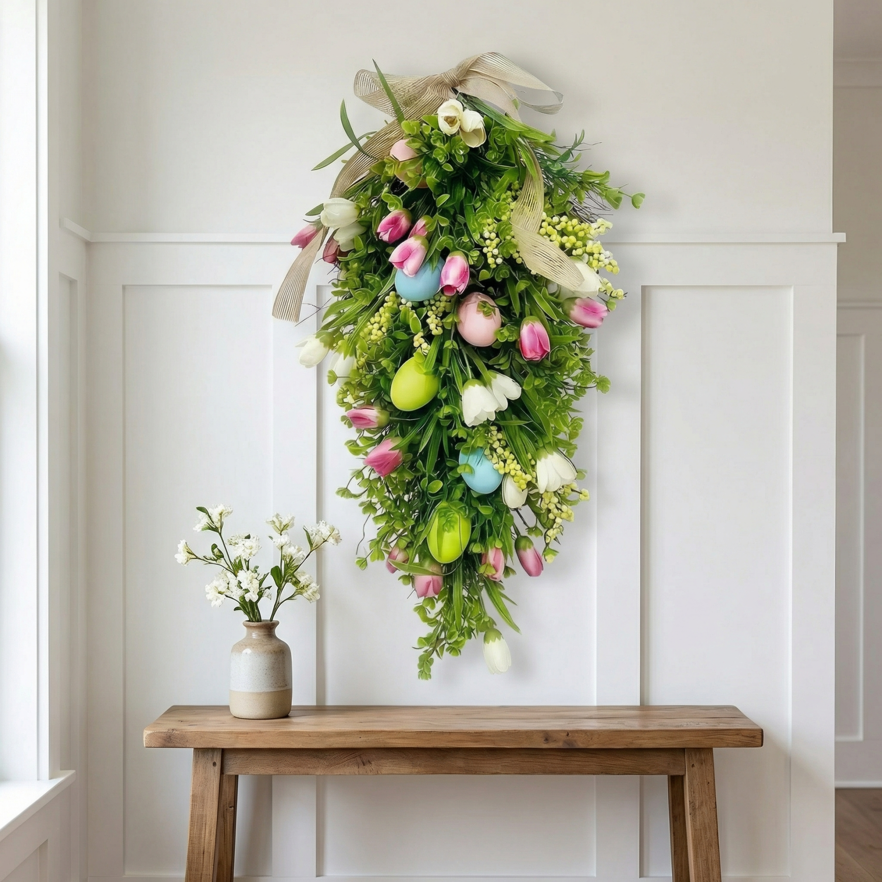 Easter Egg Tulip Teardrop Wreath