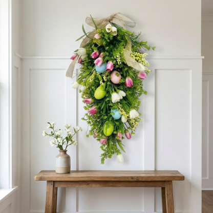 Easter Egg Tulip Teardrop Wreath