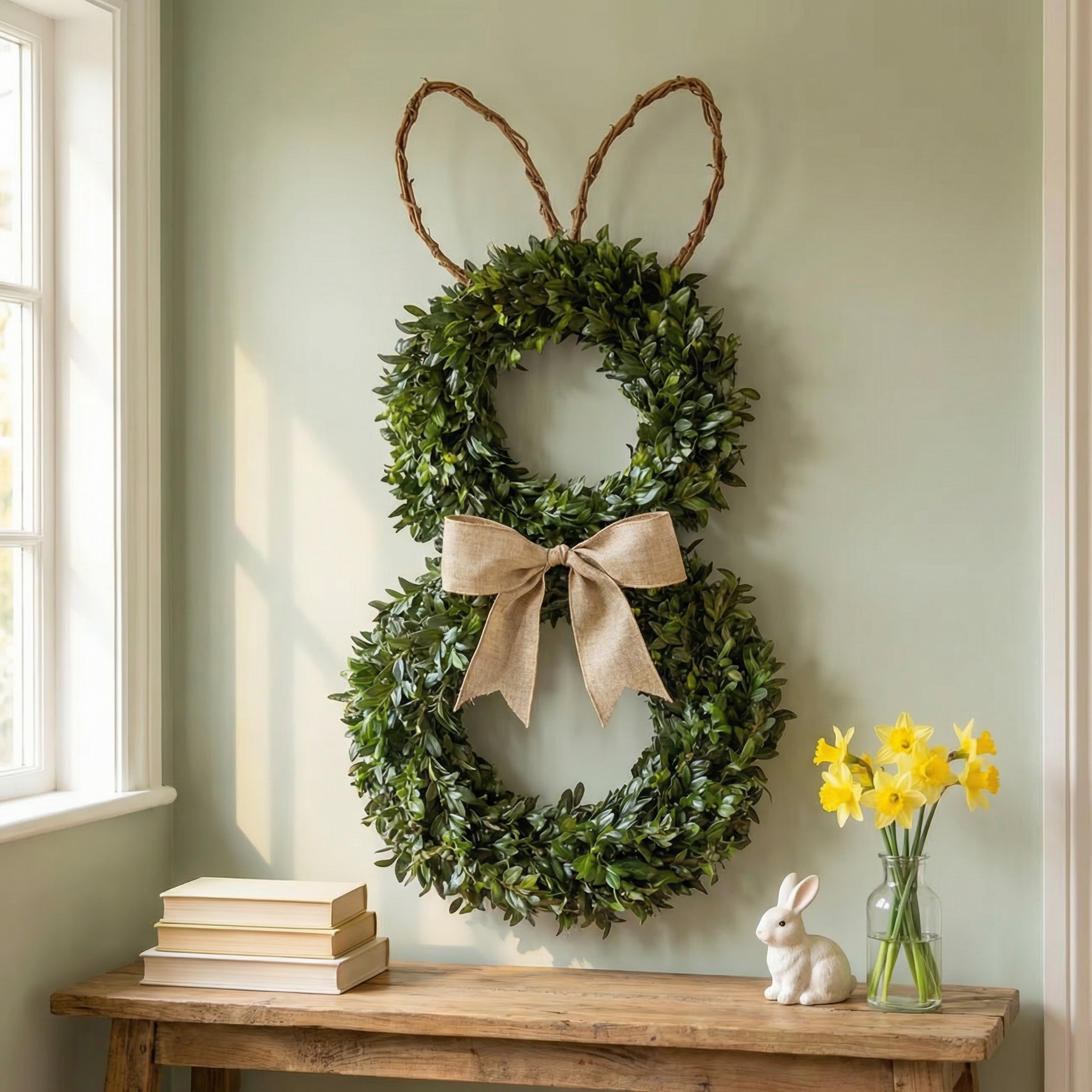 Perfect Rabbit-Shaped Spring Wreath