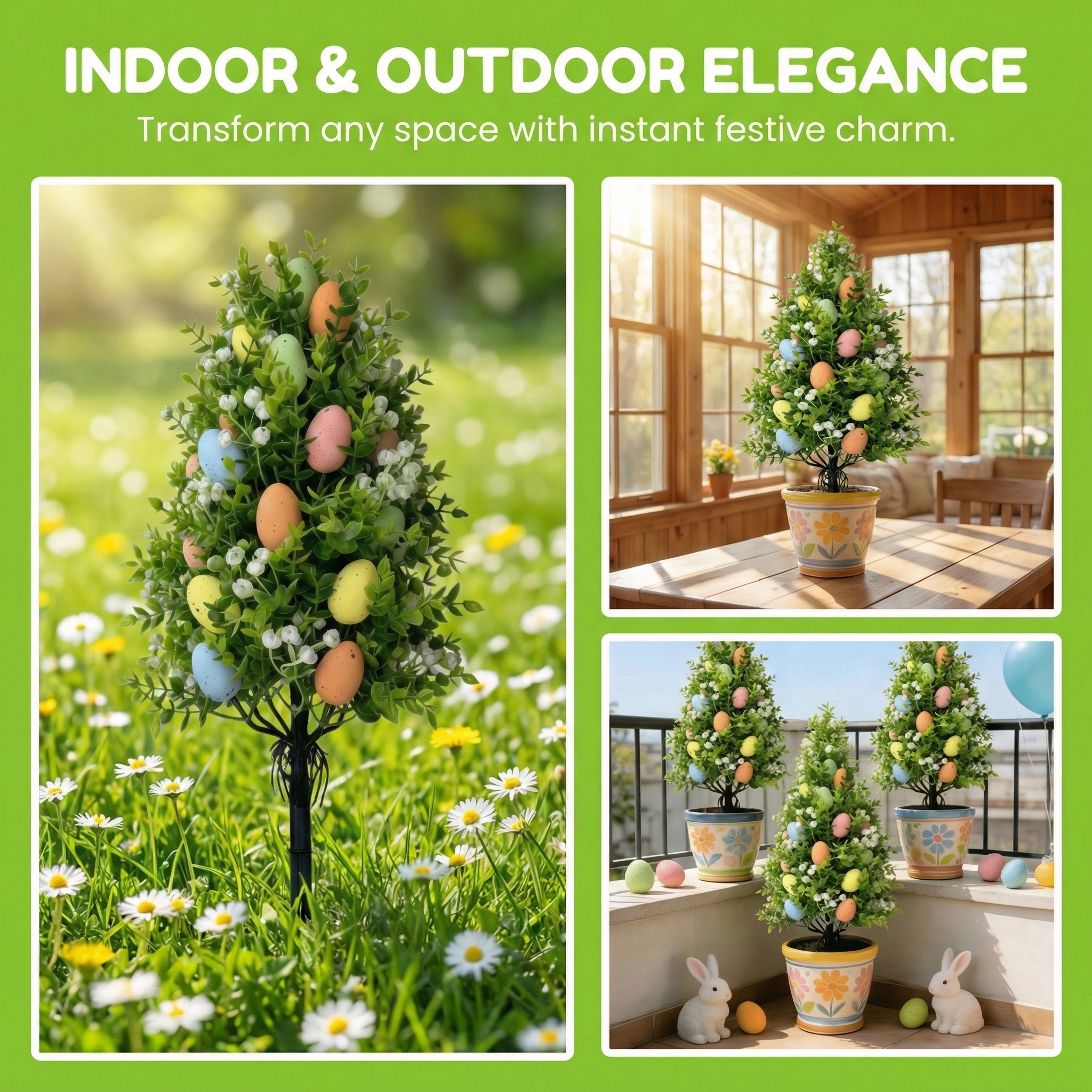 Multi-Colored Easter Egg Garden Stake