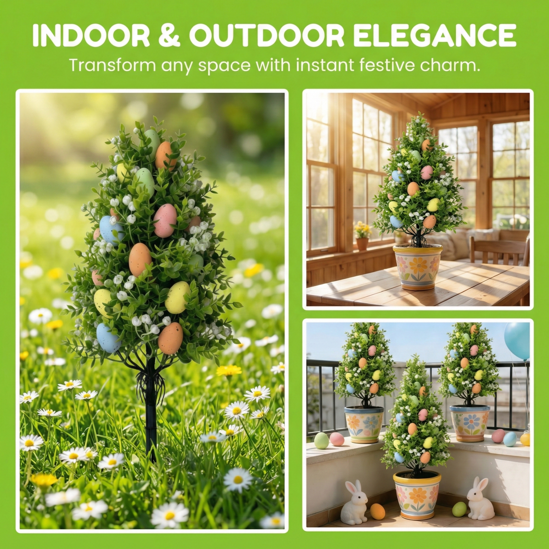 Multi-Colored Easter Egg Garden Stake