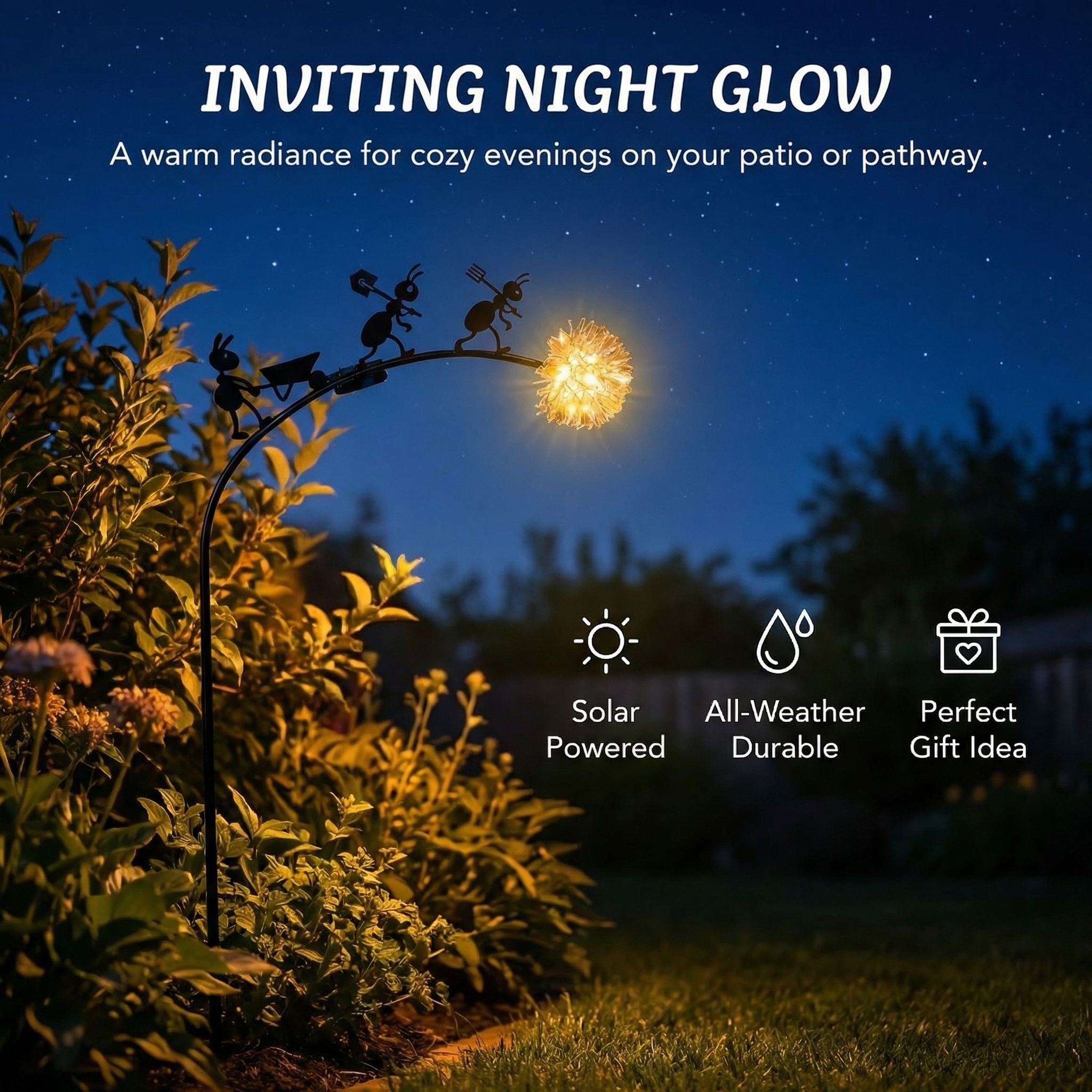 Cute Metal Ant Garden Decorative Lights