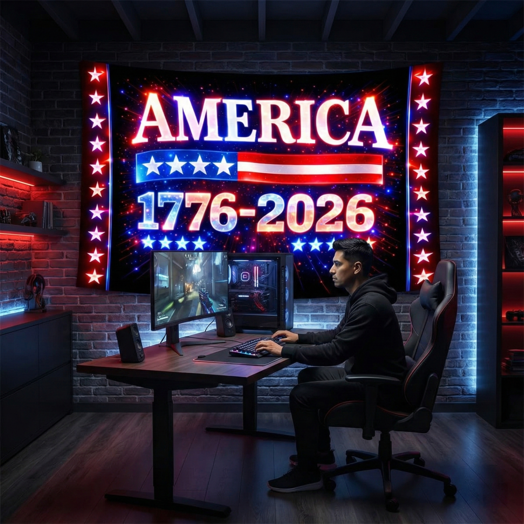 250th Anniversary Neon Print Tapestry