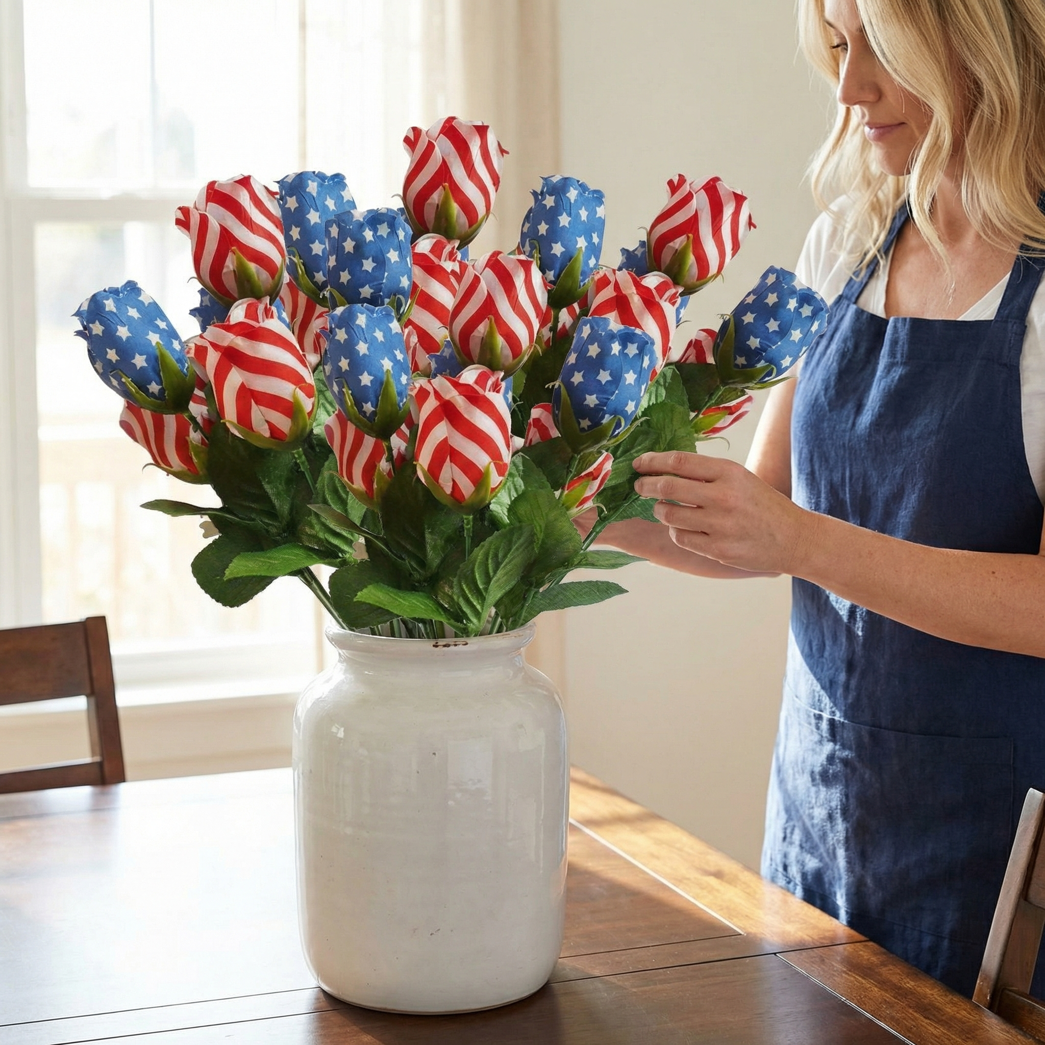 Silk Patriotic Tulip Flowers Bouquet