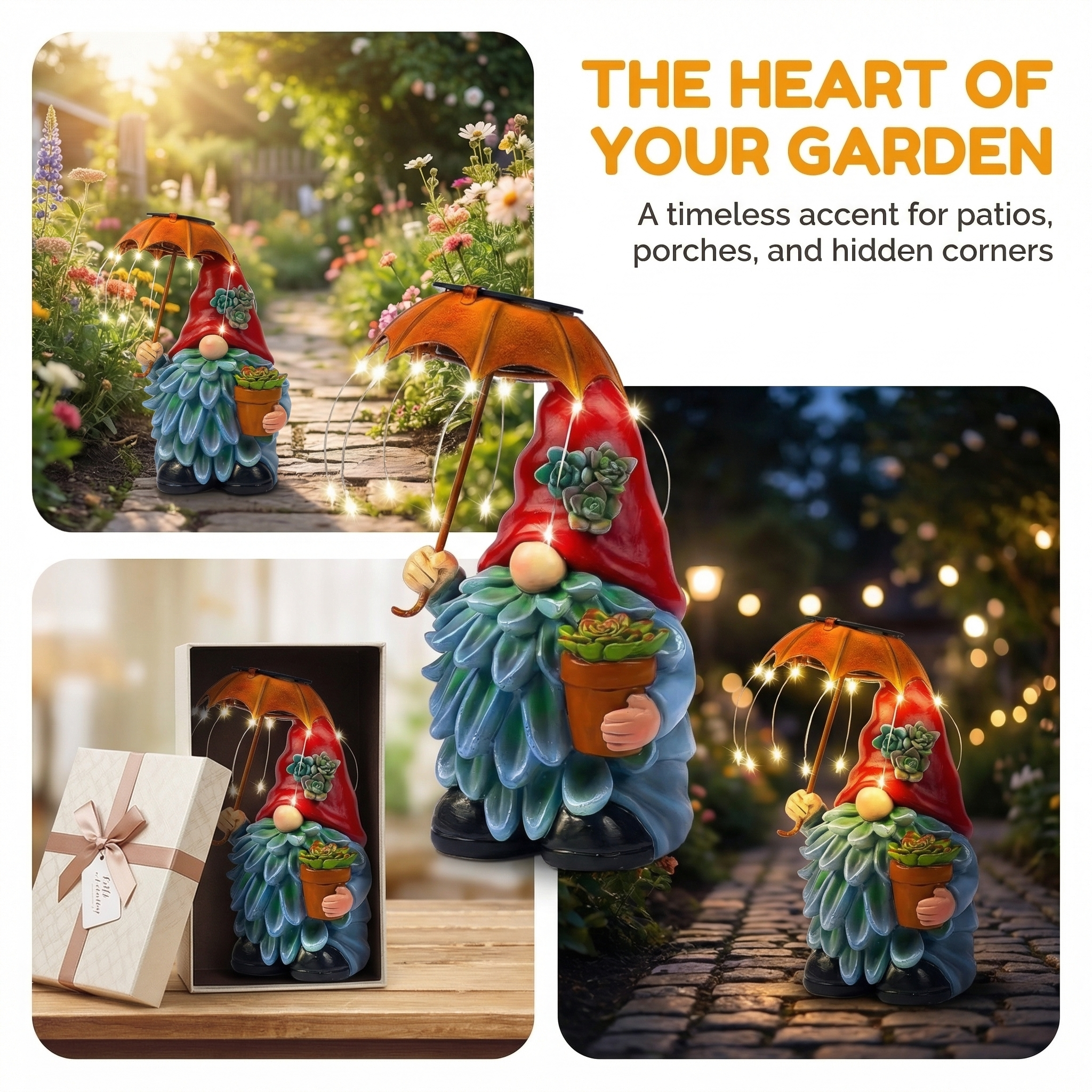 Charming Elf Statue Solar Light