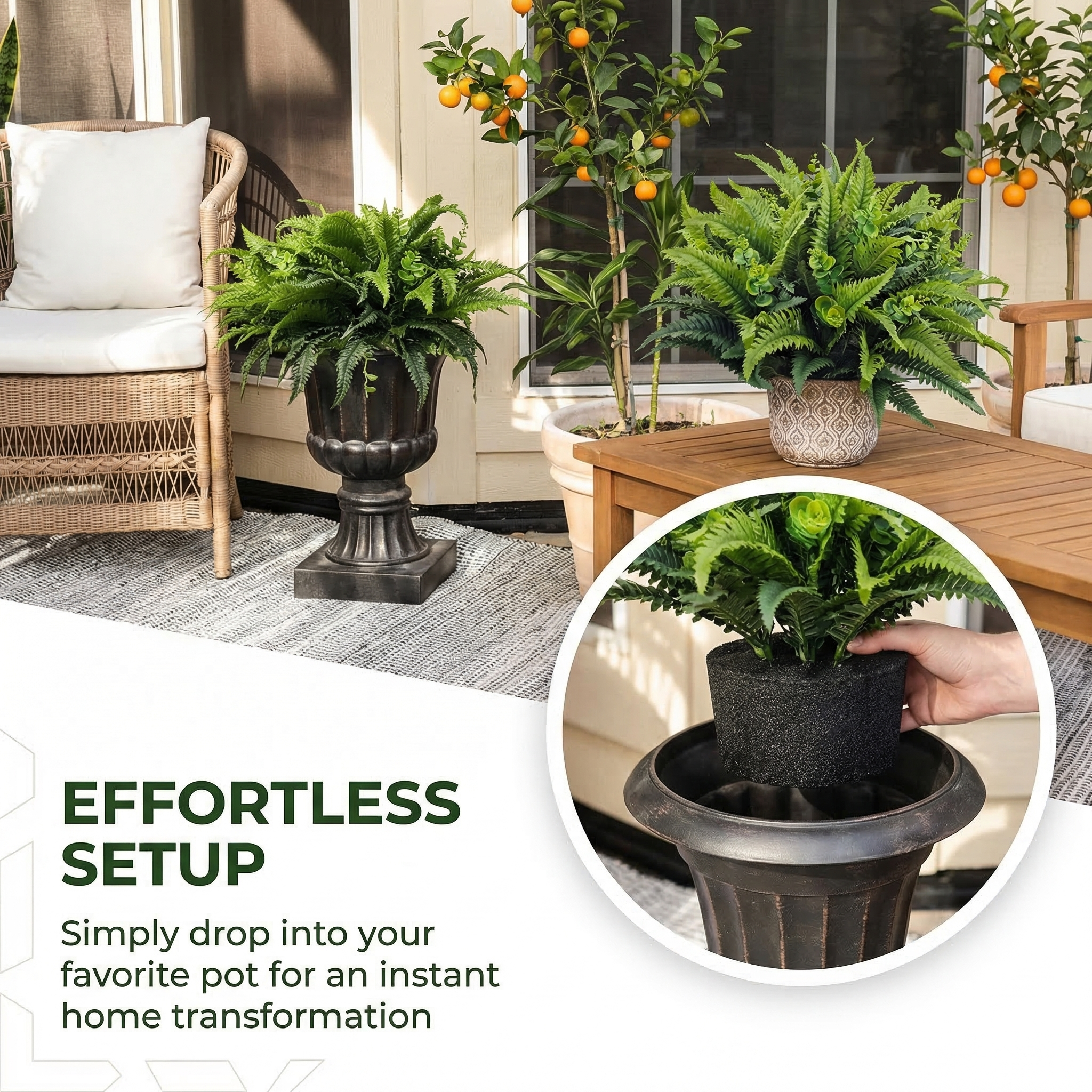 Fern and Eucalyptus Urn Planter Filler