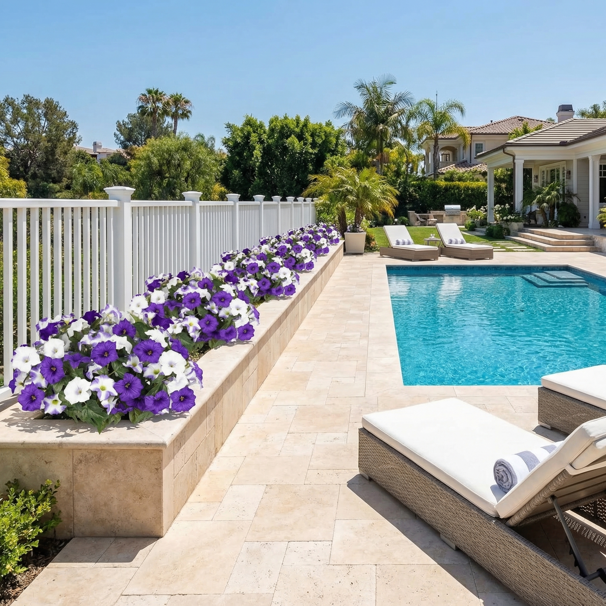 Faux Petunias UV Resistant Look Real Silk Flowers