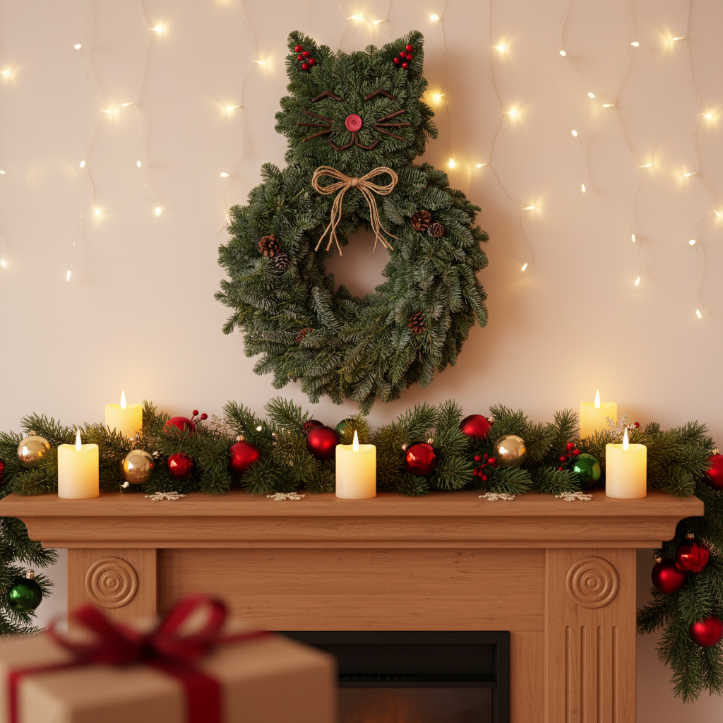 Purrfect Catmas Wreath