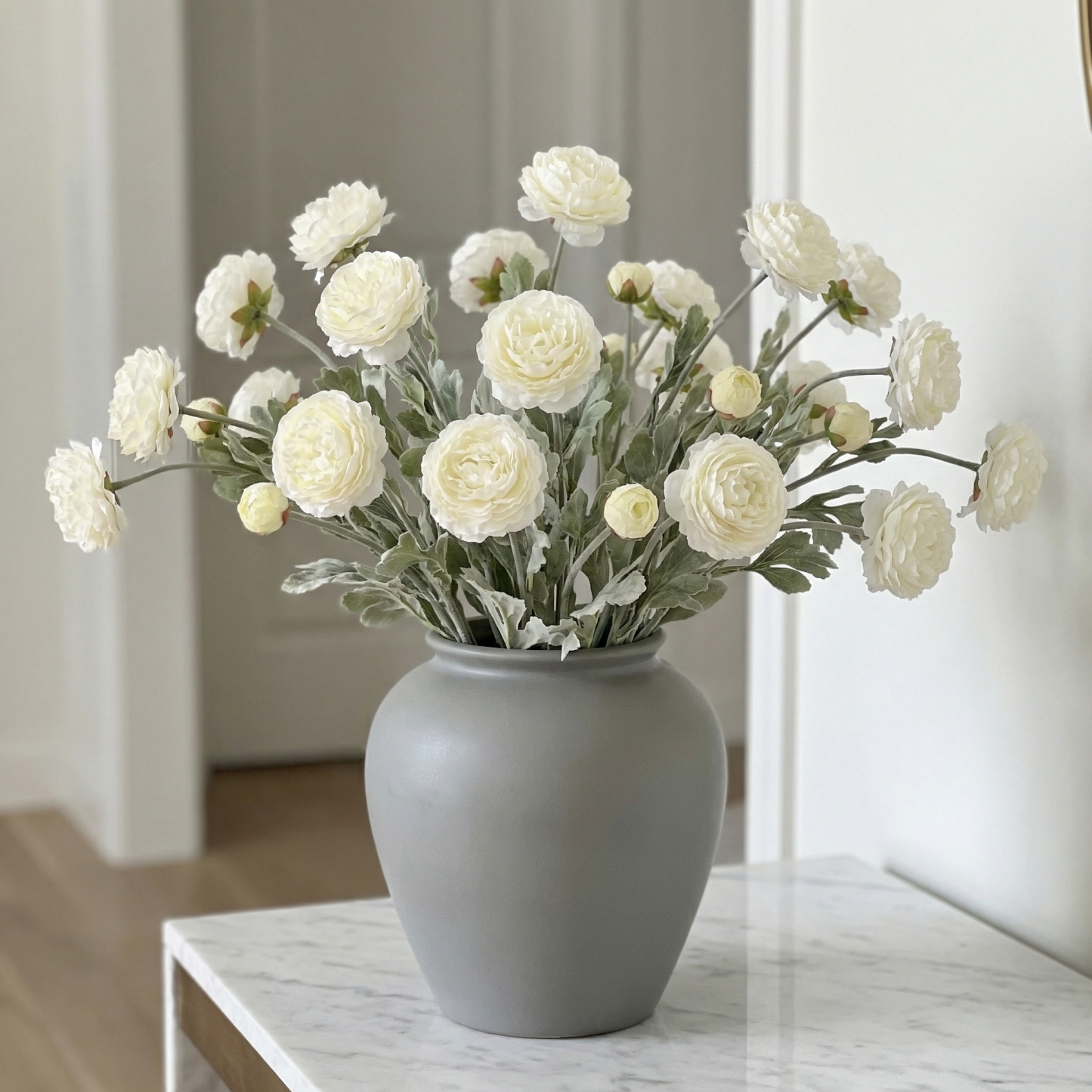 'Looks real' Silk Ranunculus Flocked Stem