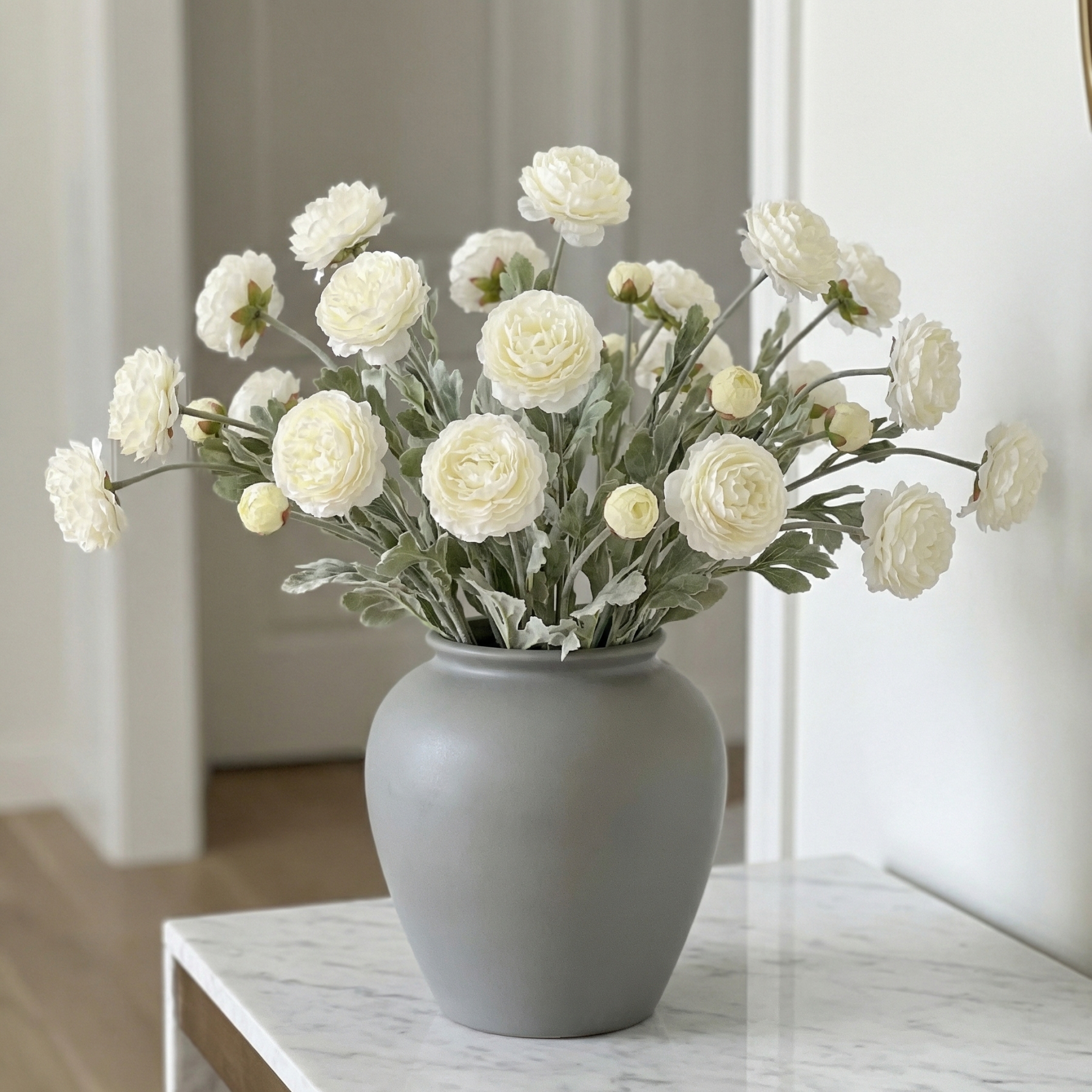 'Looks real' Silk Ranunculus Flocked Stem