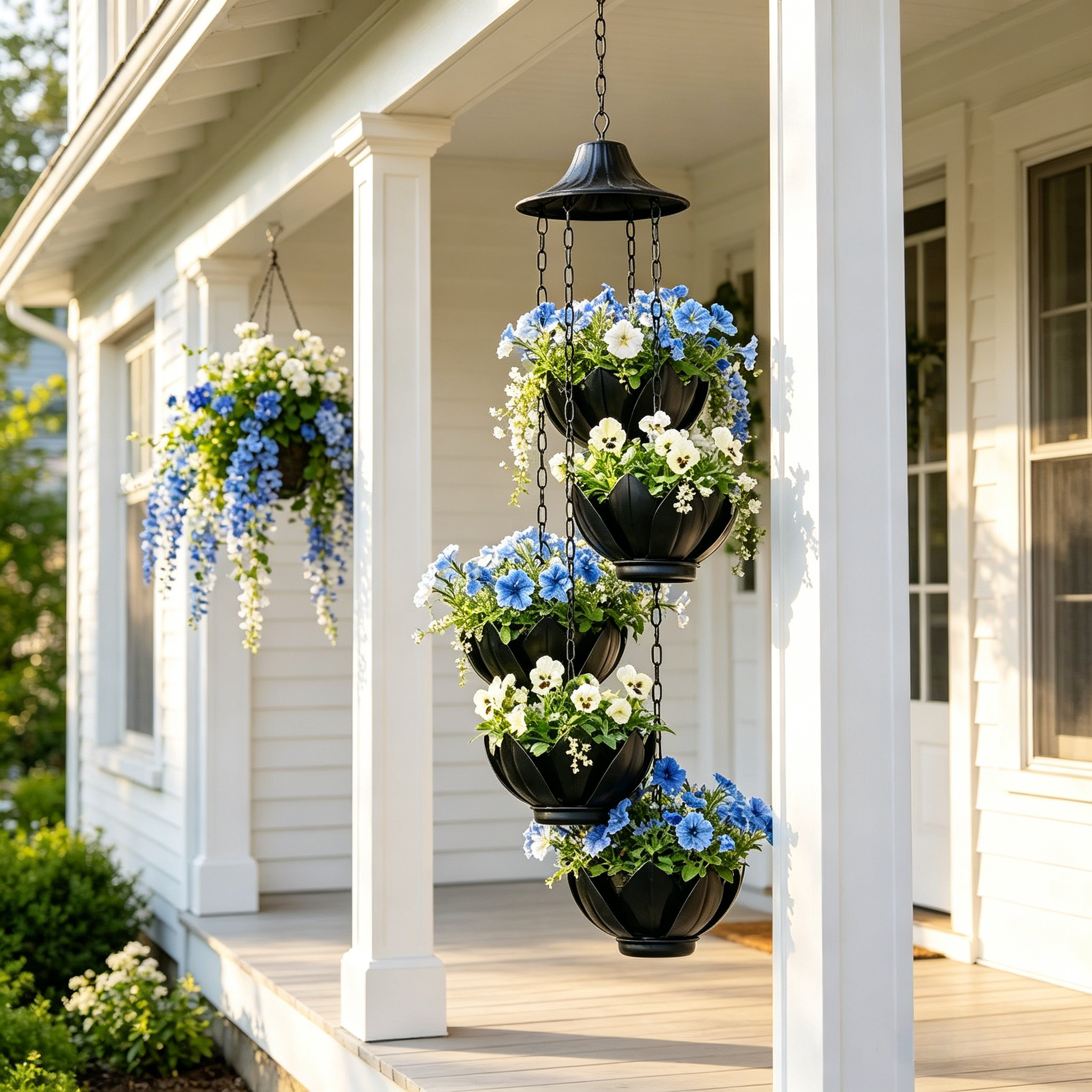 Hanging Black Iron Planter Basket