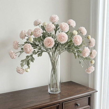 'Looks real' Silk Ranunculus Flocked Stem