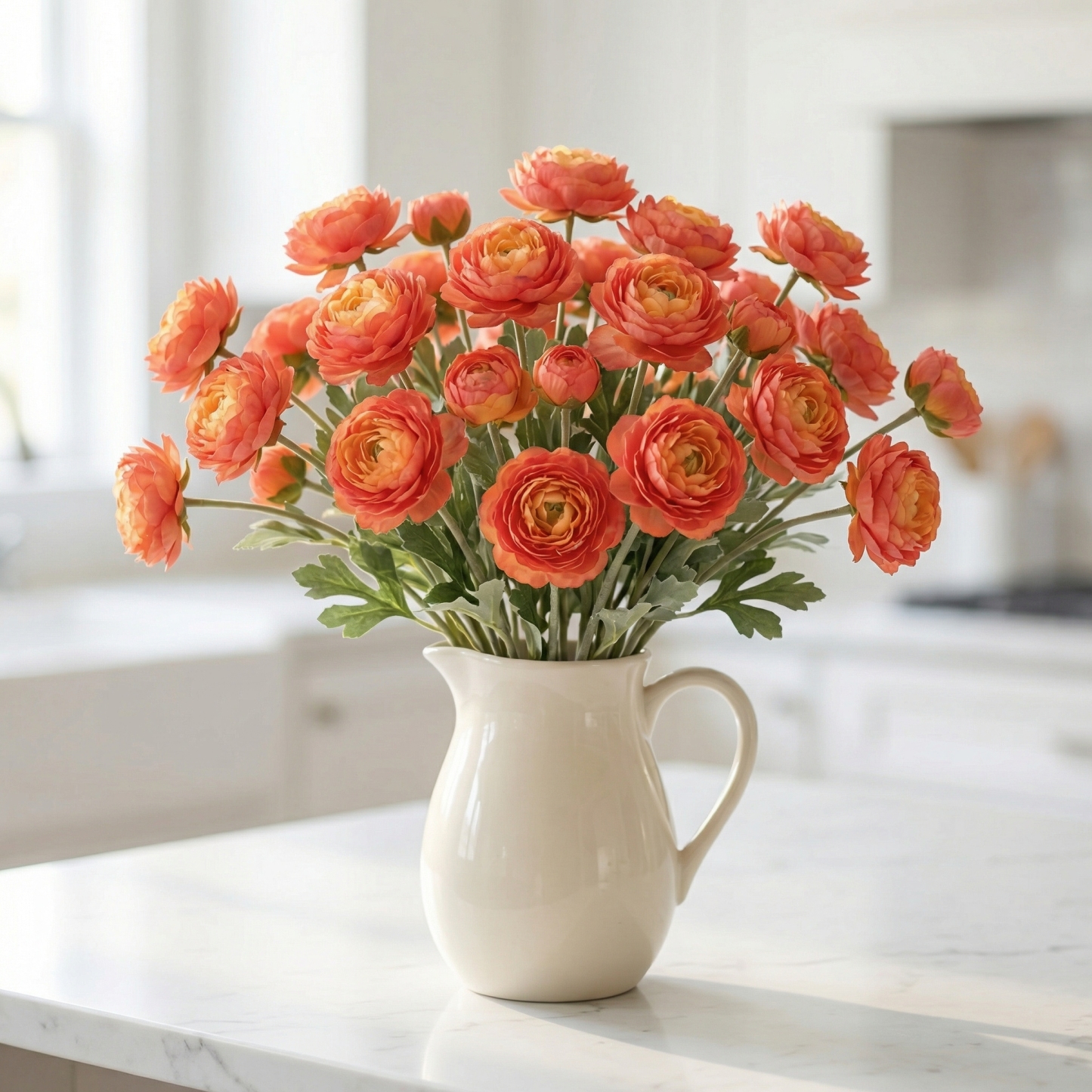 'Looks real' Silk Ranunculus Flocked Stem