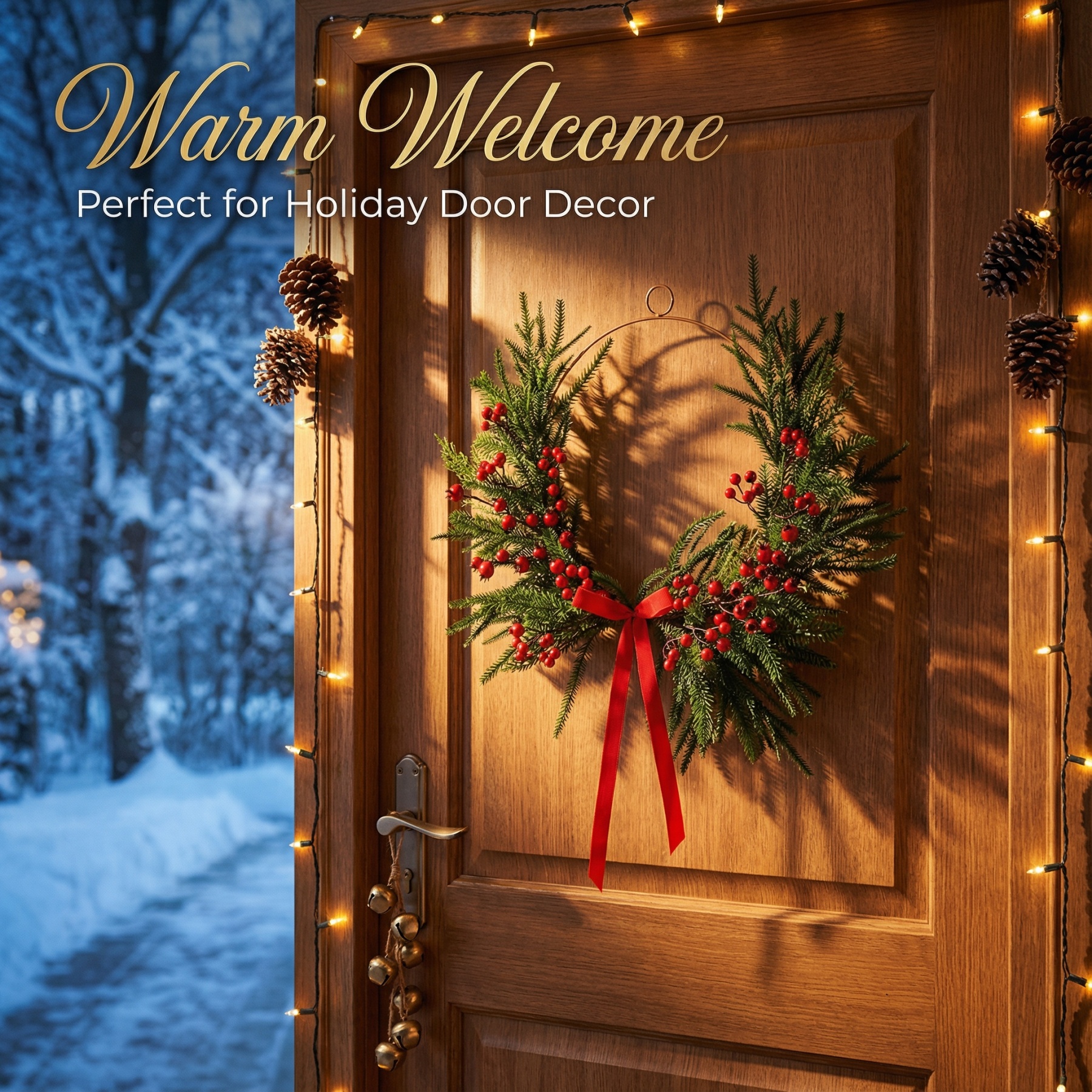 12in Asymmetrical Mixed Christmas Wreath