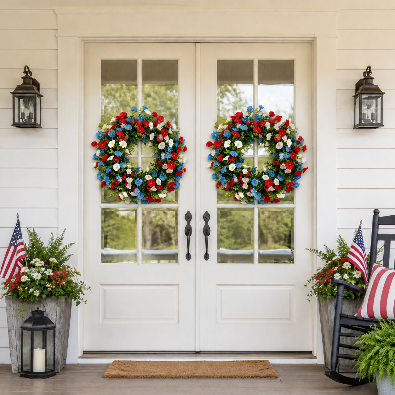 Patriotic Floral Wreath