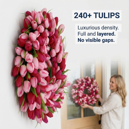Vibrant Tulip Wreath