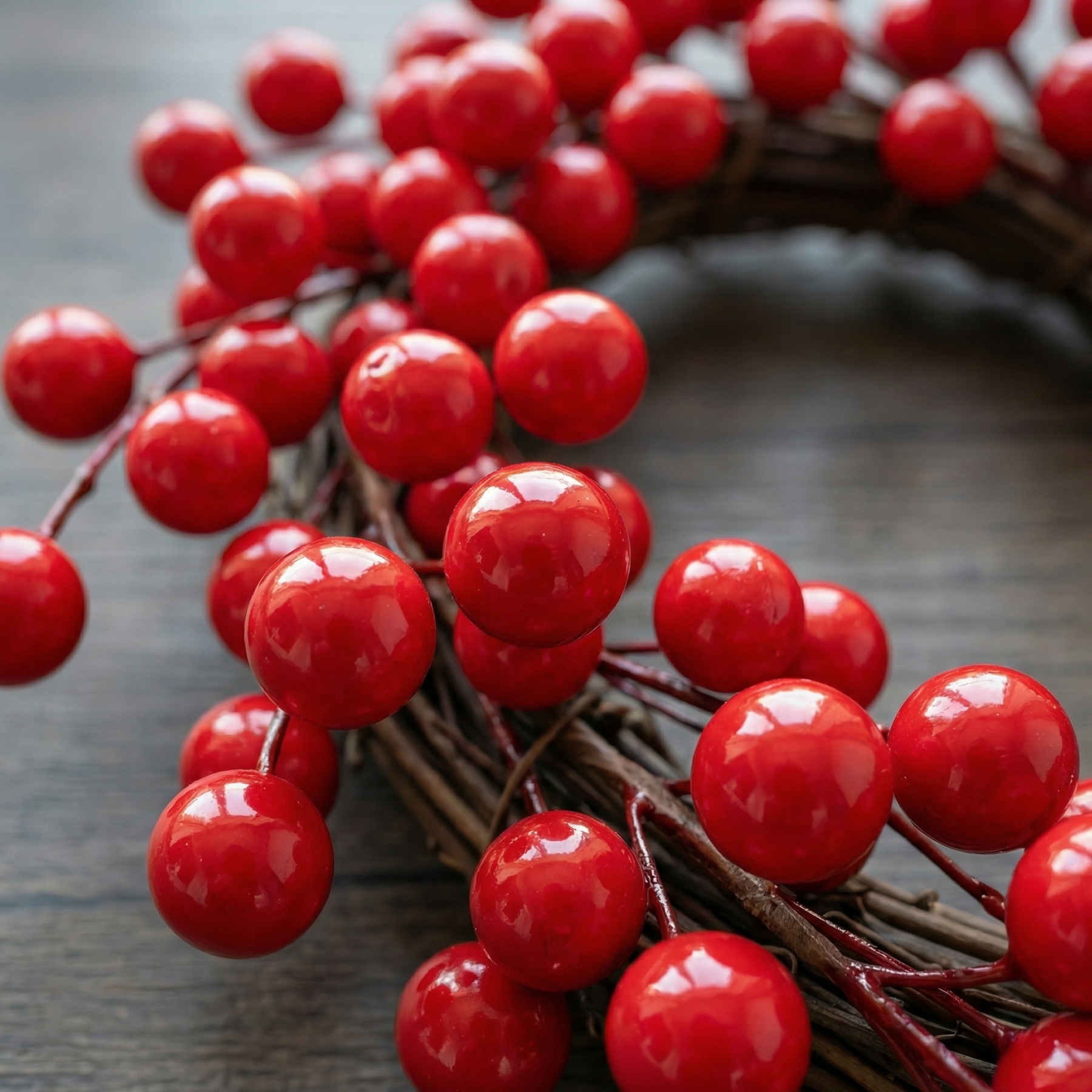 Red Berries Heart-Shaped Wreath