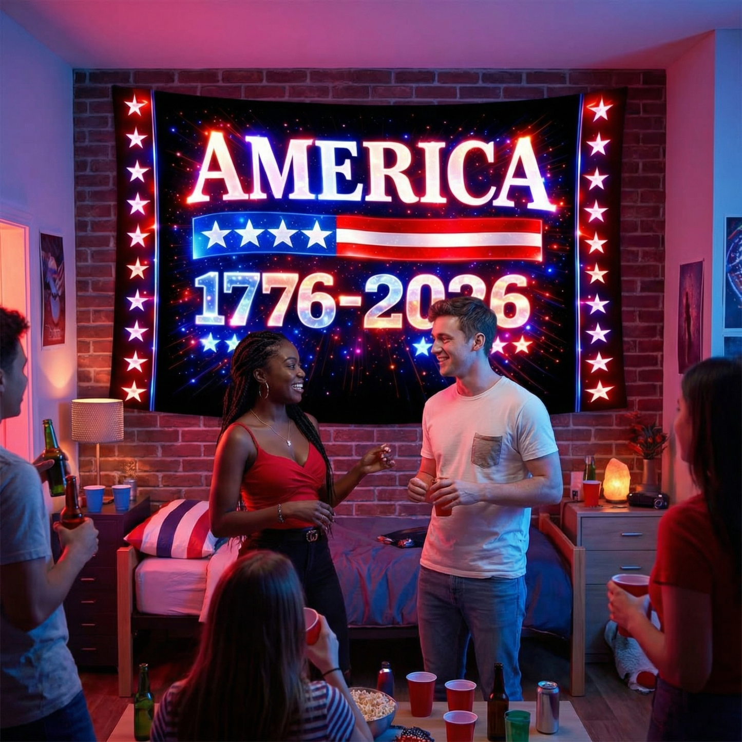 250th Anniversary Neon Print Tapestry