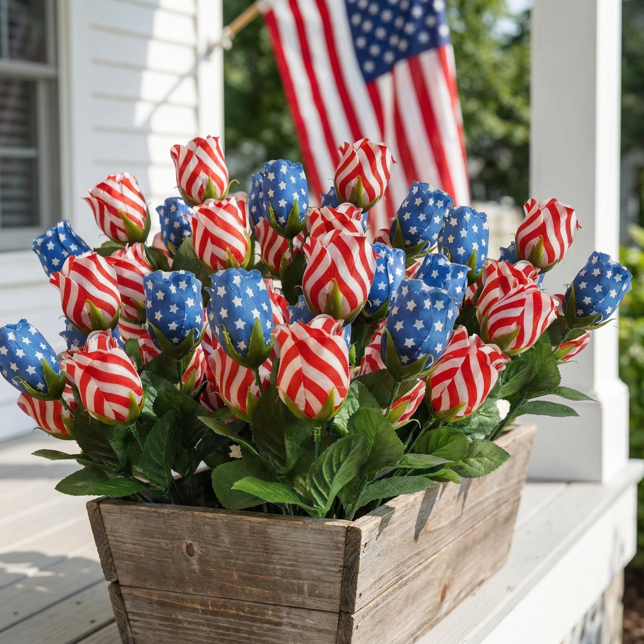 Silk Patriotic Tulip Flowers Bouquet