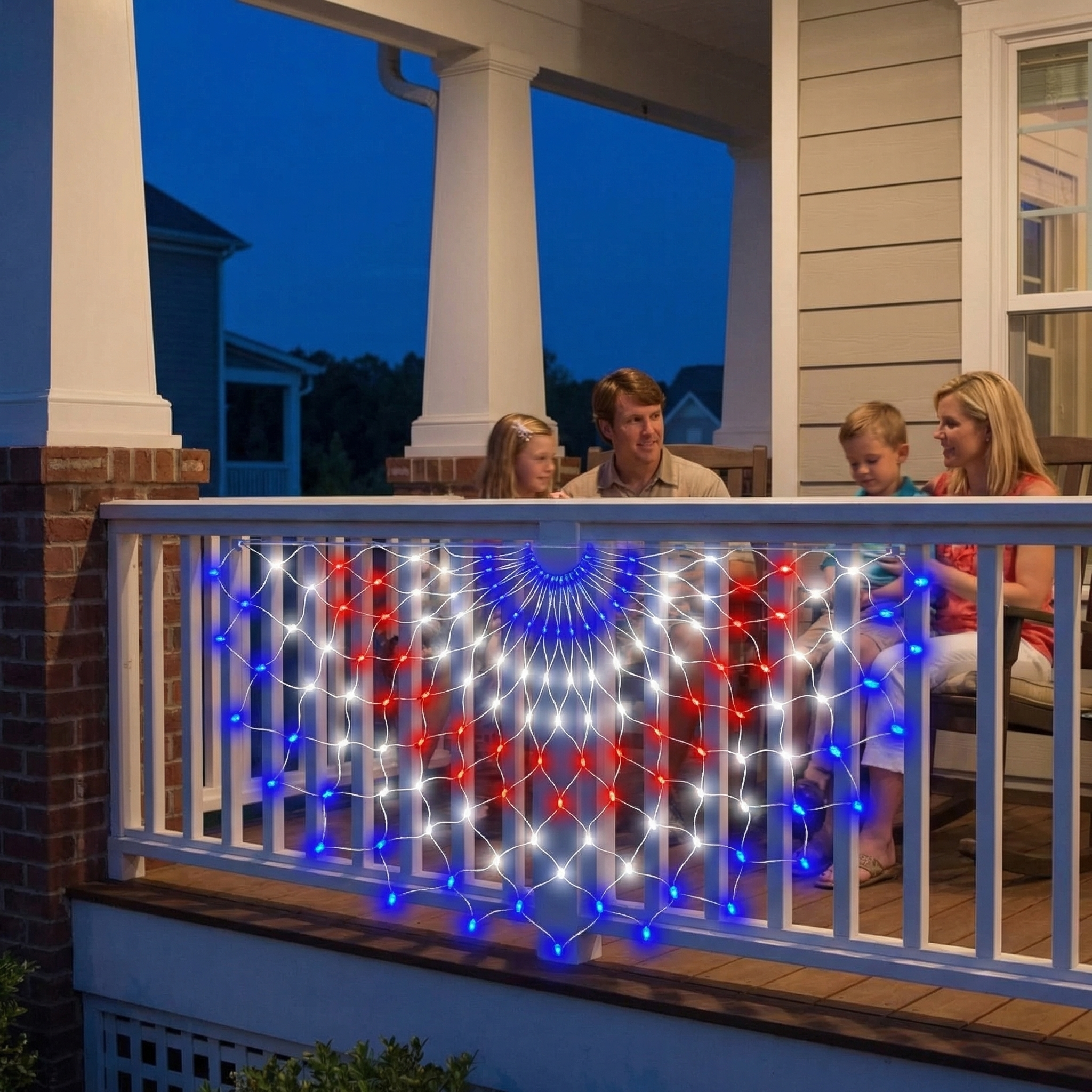 Super Bright USA Half Fan Flag String Lights