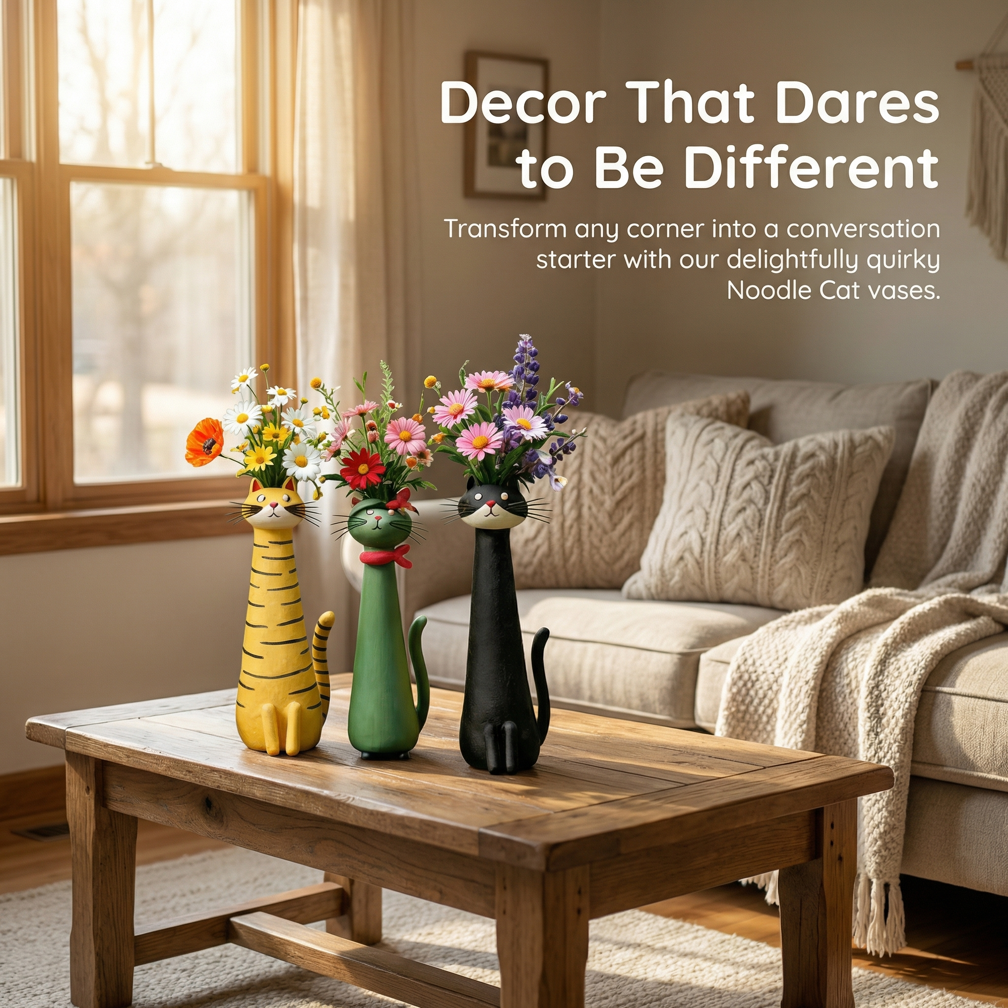 Handmade Quirky Cat Vase