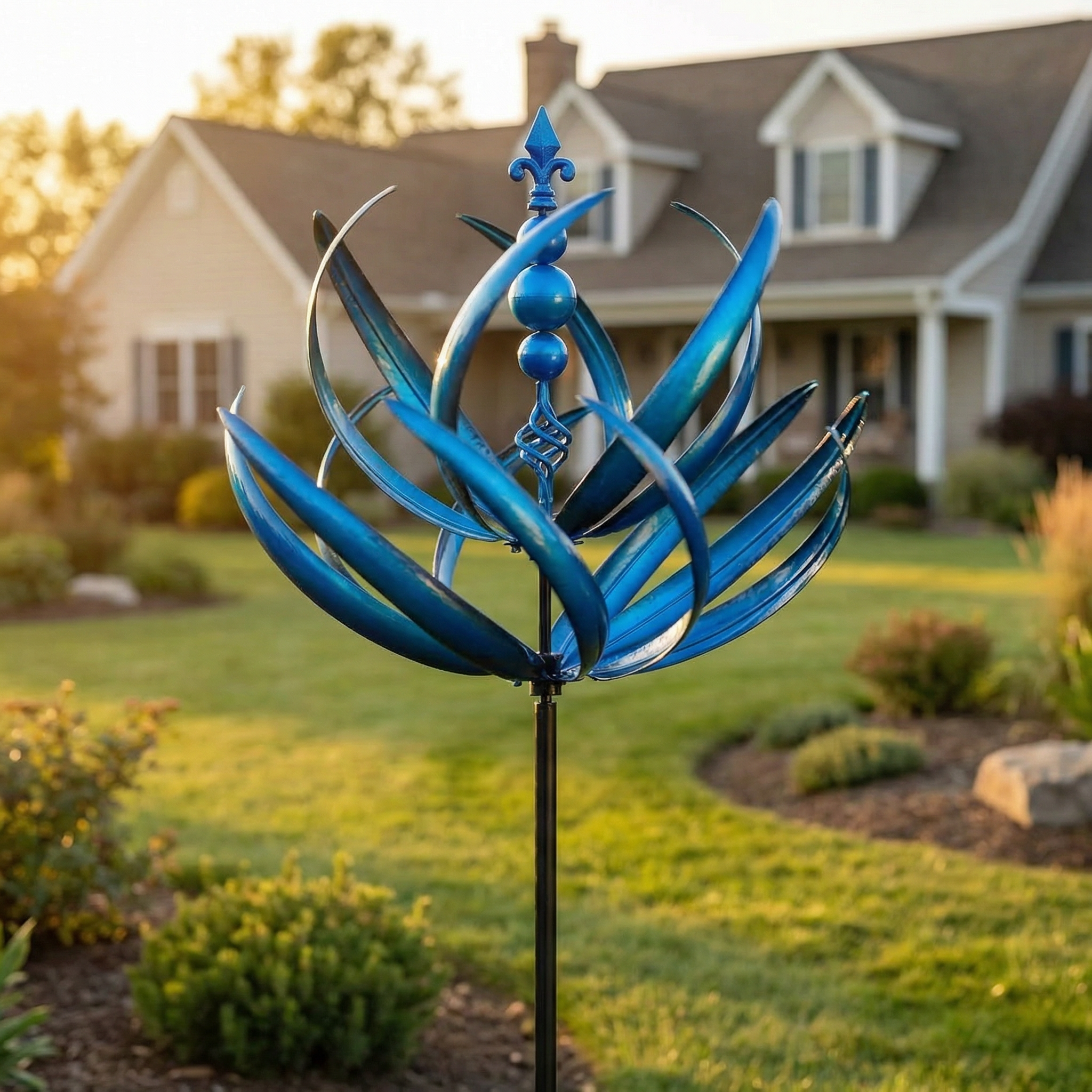 Extra Large Outdoor Metal Wind Sculptures Spinners with Stake
