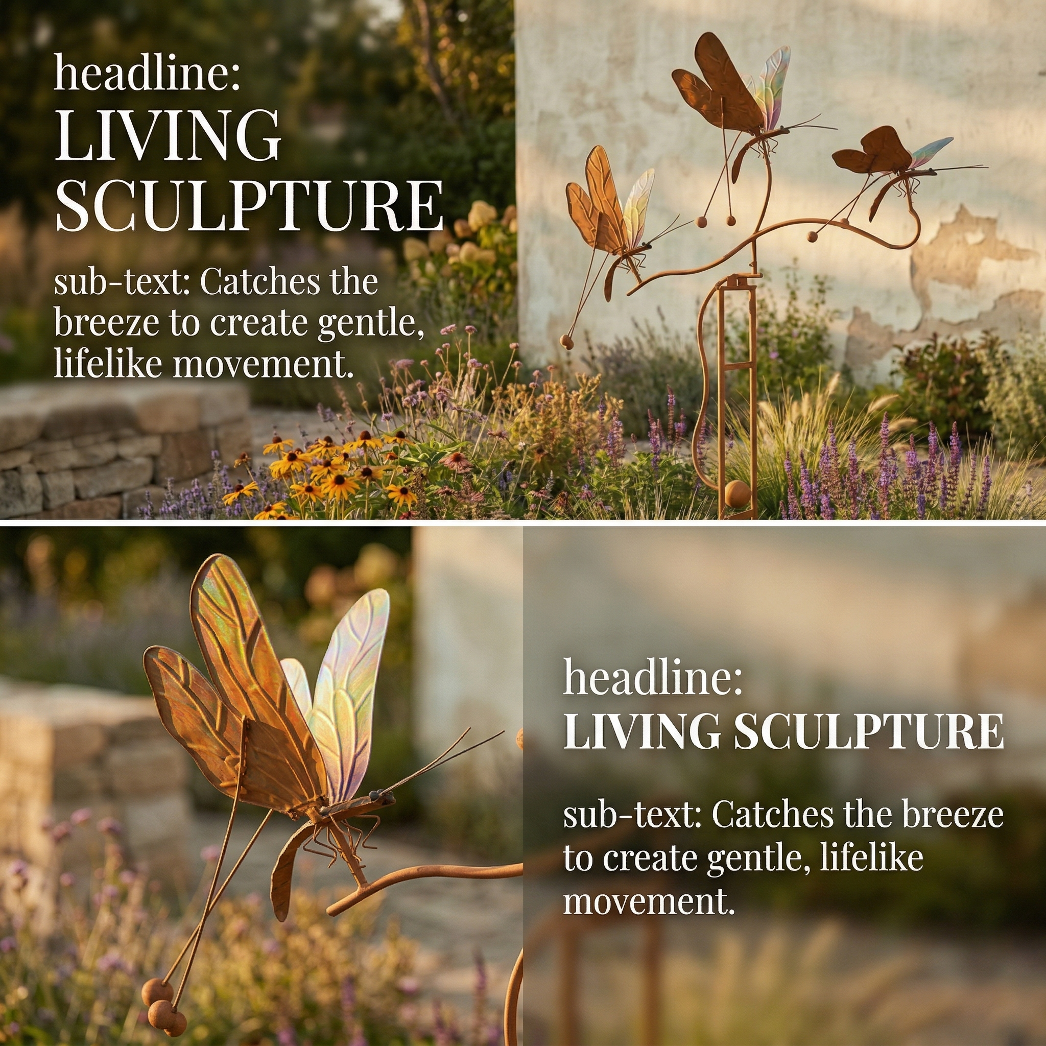 Rustic Dragonfly Kinetic Garden Stake