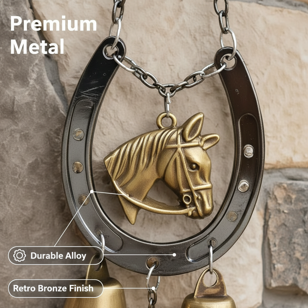Vintage Iron Horse Hoof Wind Chime