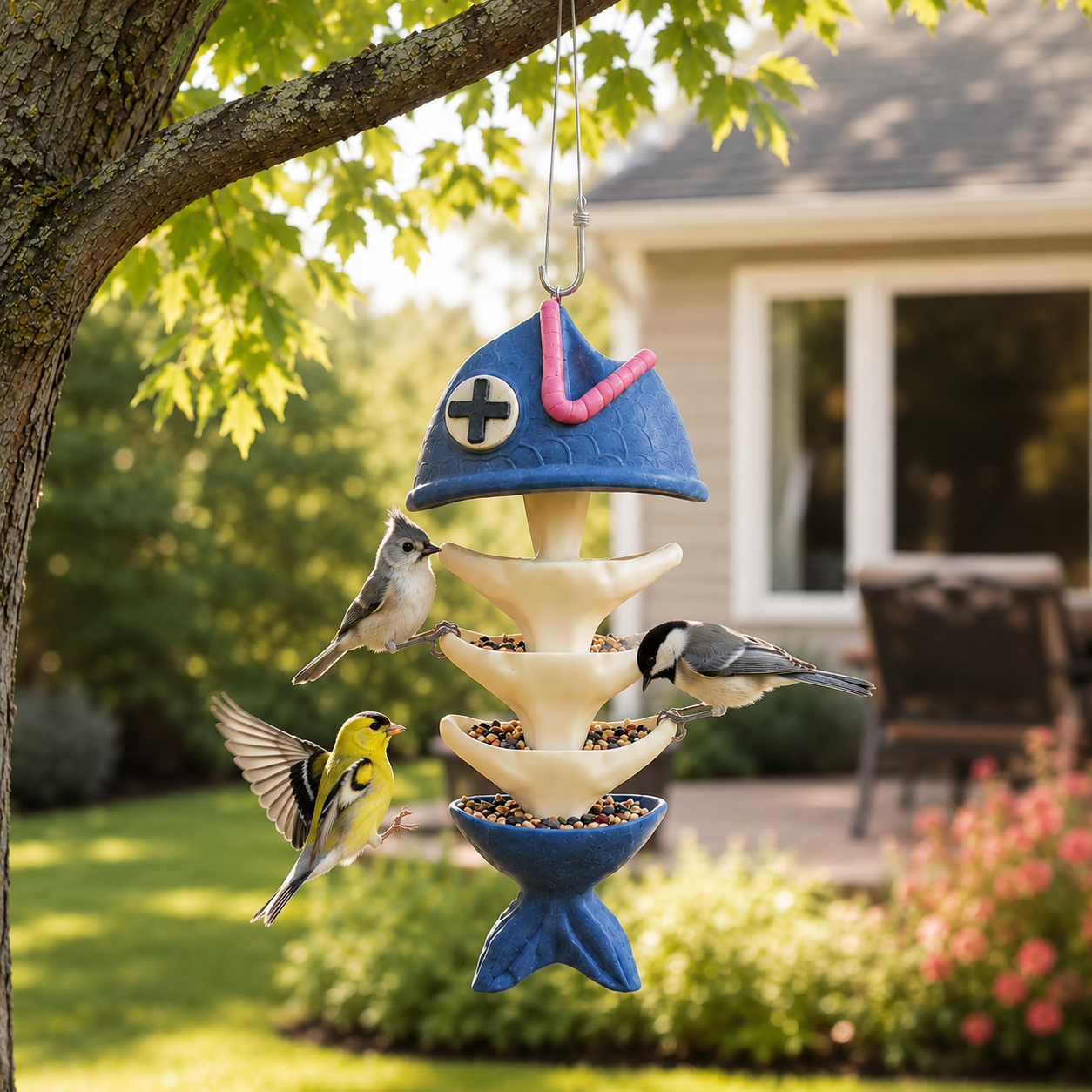 Whimsical Hanging Bird Feeder
