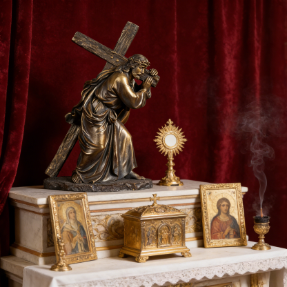 Catholic Jesus Carrying The Cross Statue