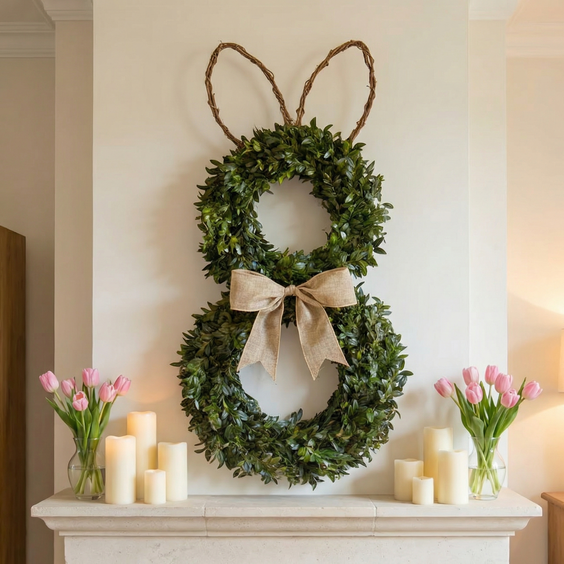 Perfect Rabbit-Shaped Spring Wreath