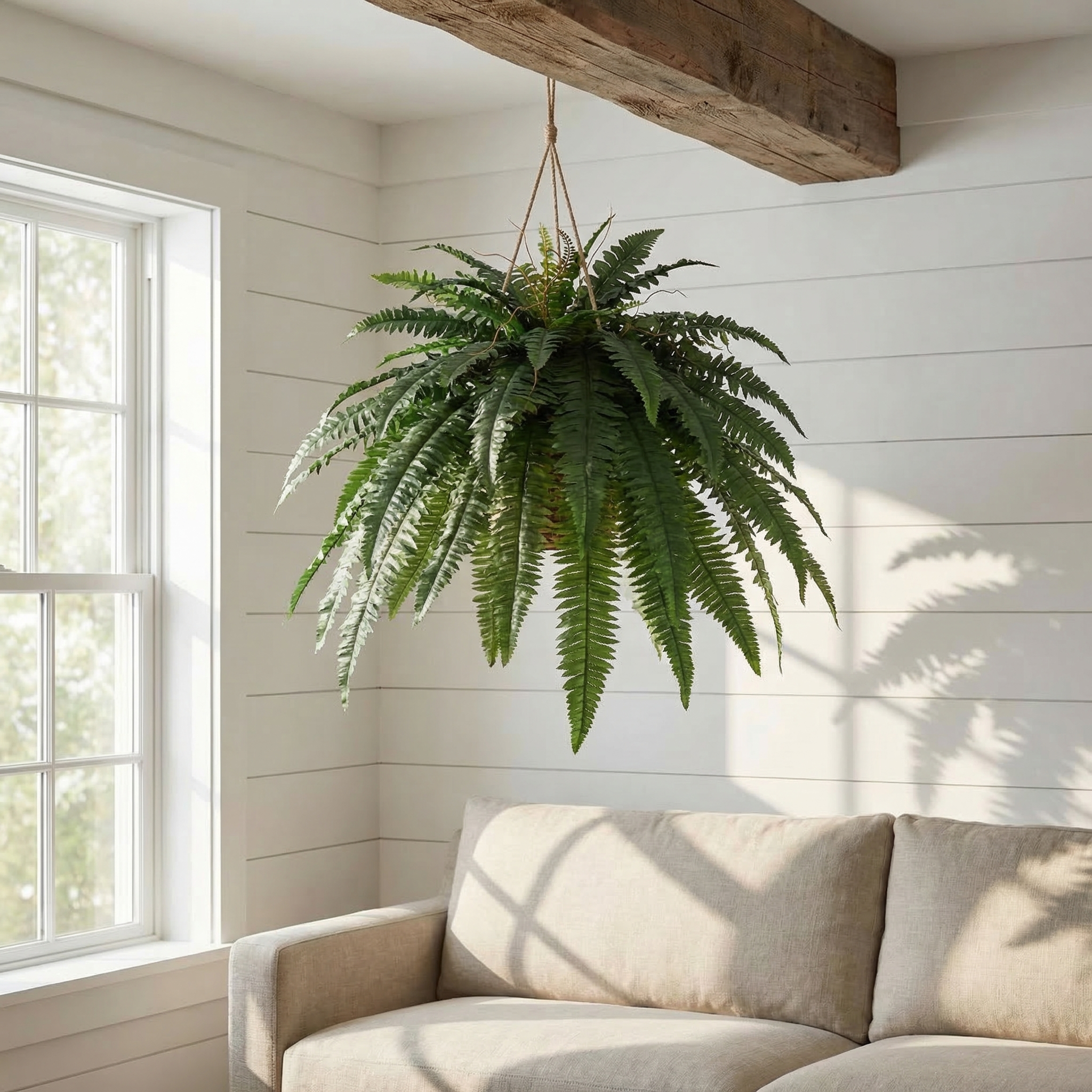 Large Silky Artificial Boston Fern Bush