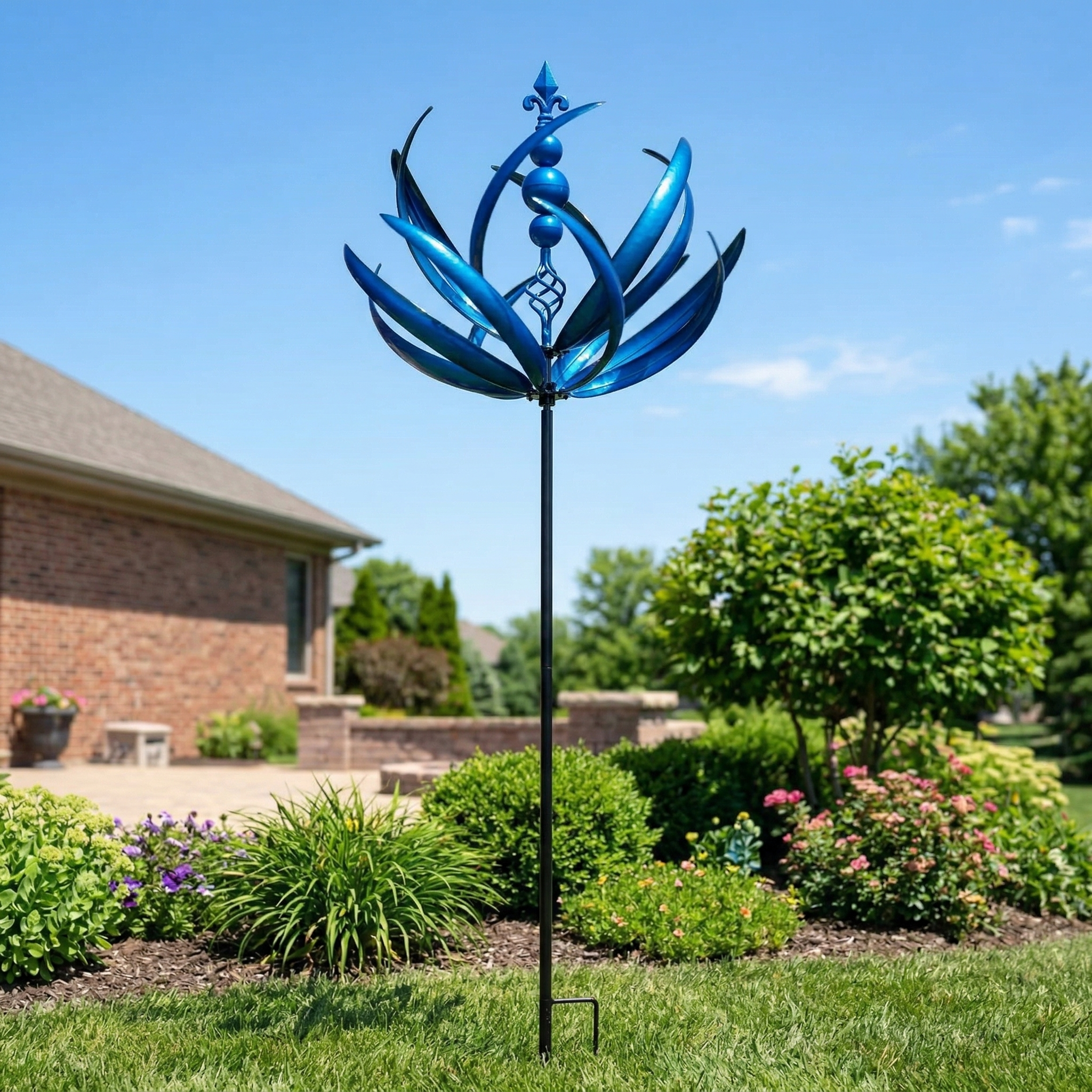 Extra Large Outdoor Metal Wind Sculptures Spinners with Stake