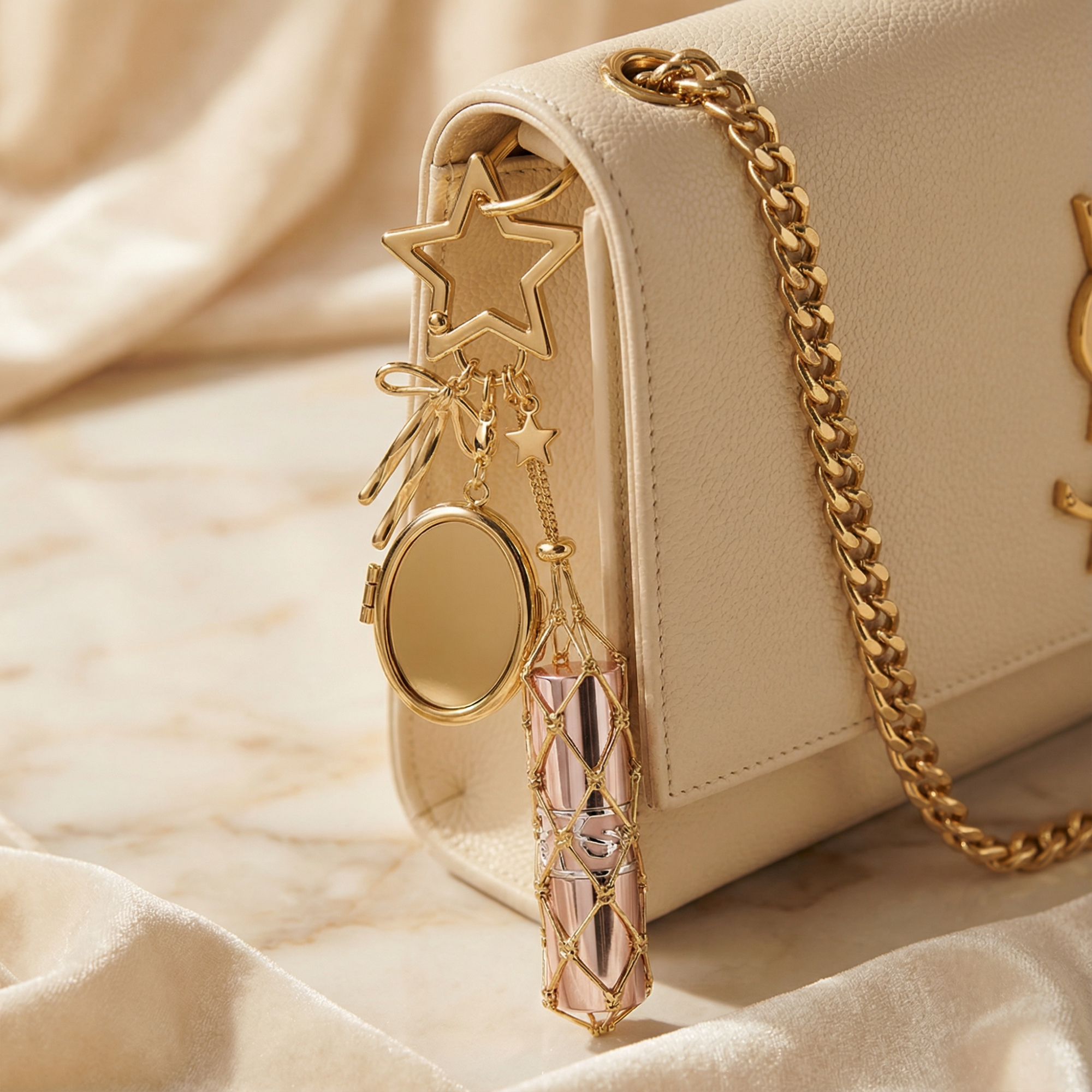 Chic Stainless / Alloy Lip Gloss Holder with Mirror