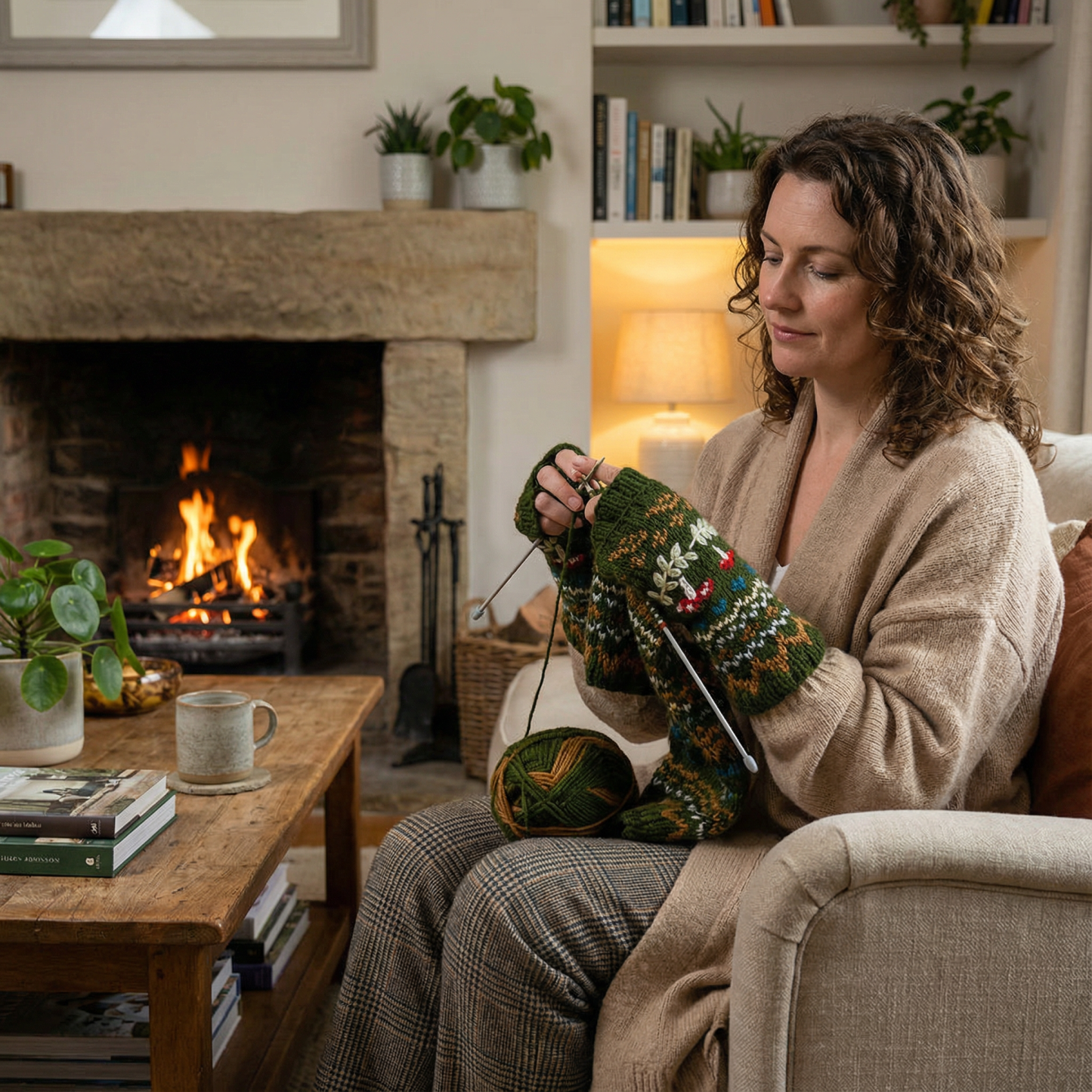 Mushroom Knitted Woolen Handwarmer with Fleece Lining