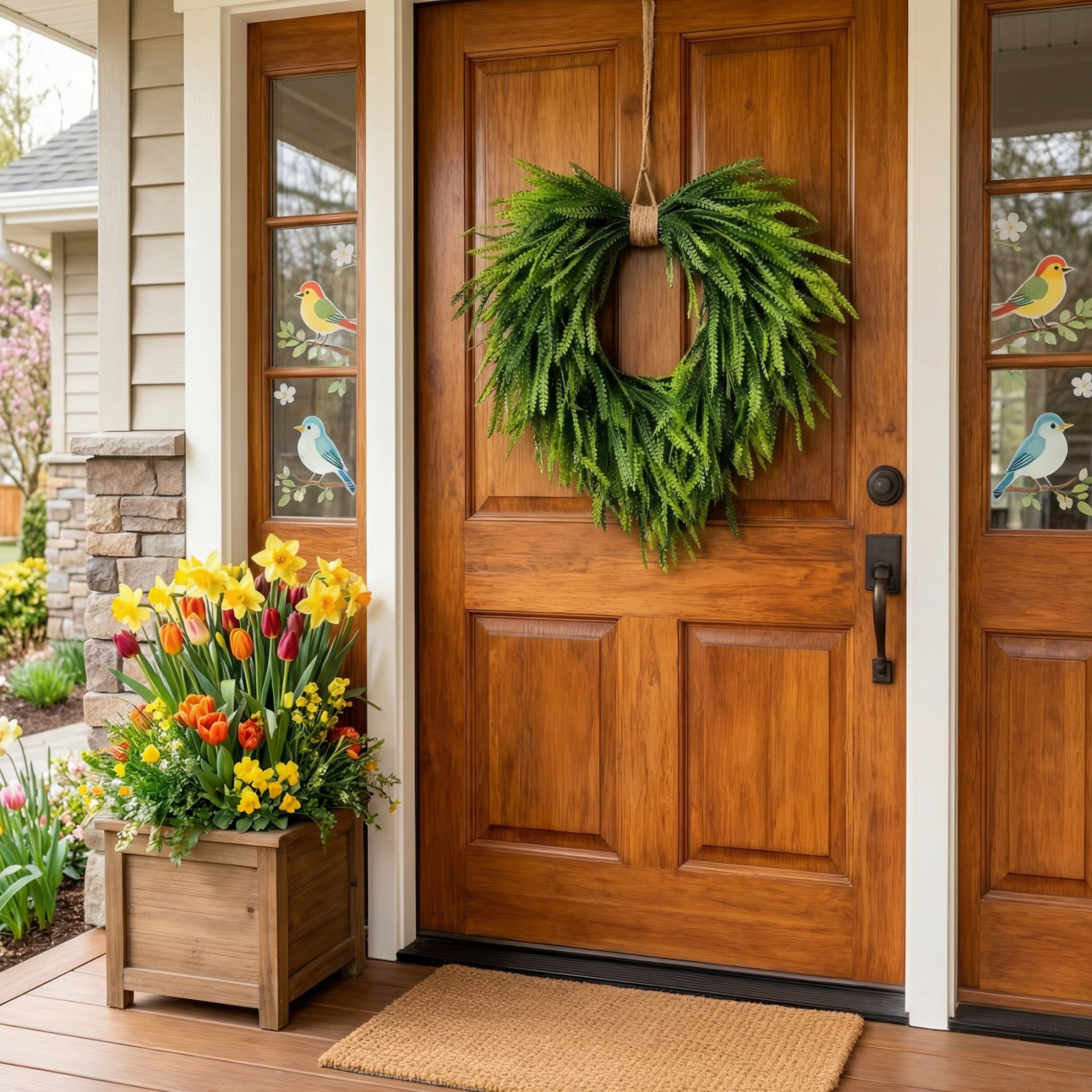 UV-Proof & Waterproof Fern Green Wreath