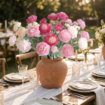 'Looks real' Silk Ranunculus Flocked Stem