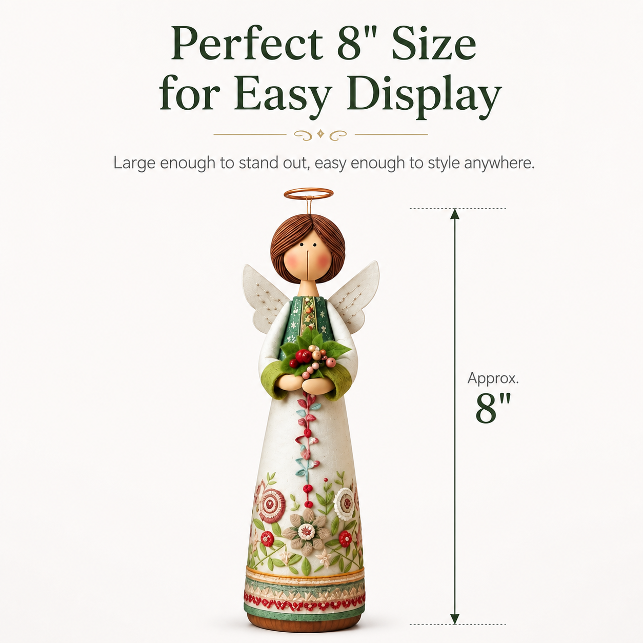 Vintage Floral Angel Figurine