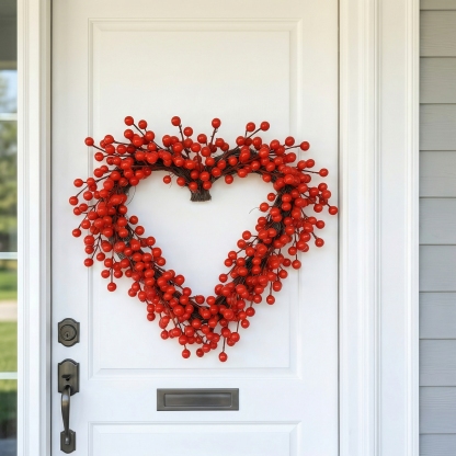 Red Berries Heart-Shaped Wreath